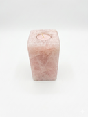 Solid Rose Quartz Tea Light Pillar - 6" Tall