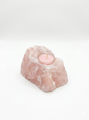 Raw Solid Rose Quartz Tea Light Form – Small