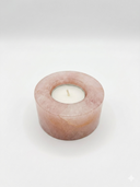 Solid Rose Quartz Tea Light Form - Round